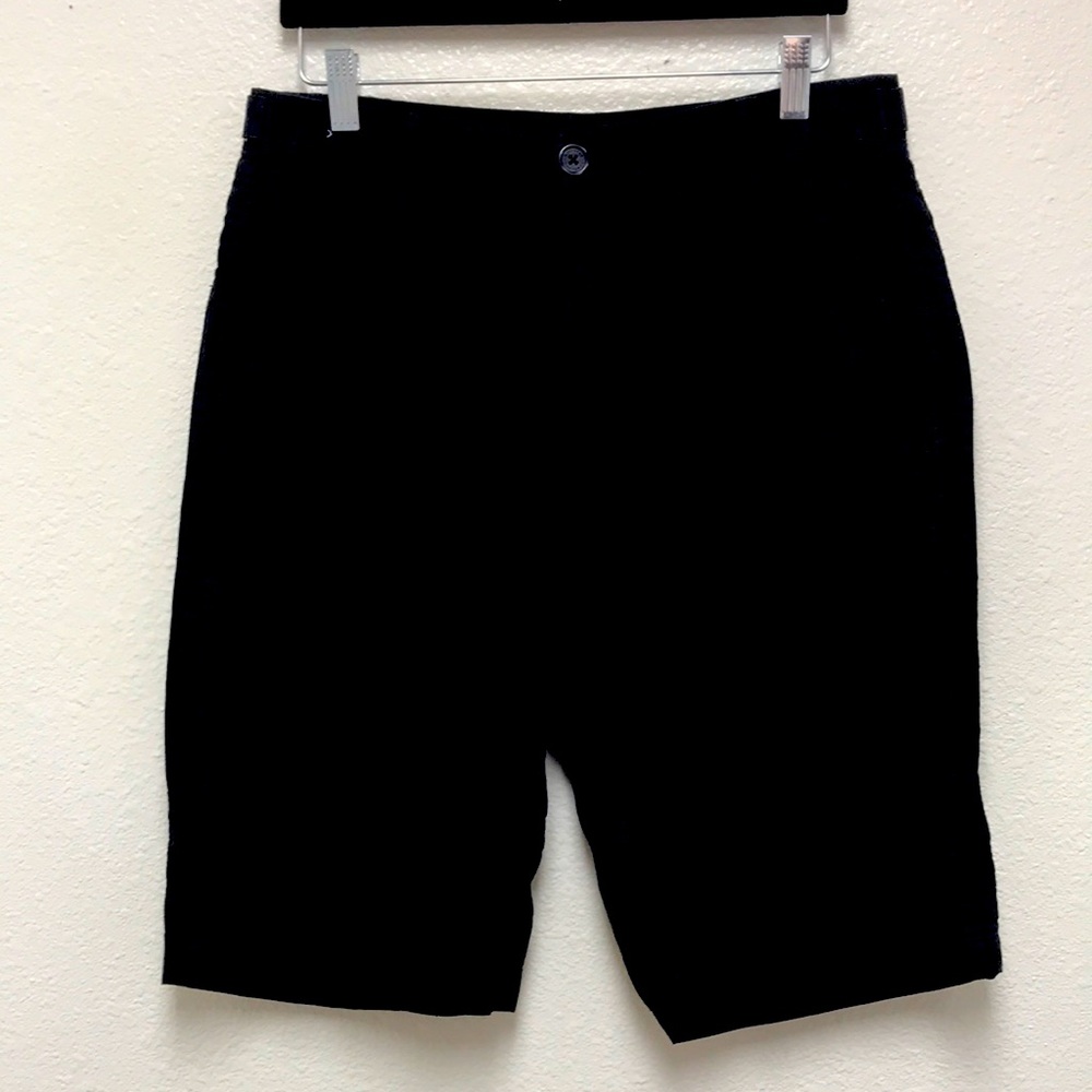 Sean John Men’s Linen Blend Size 30 Adjustable Waist Black Bermuda Shorts